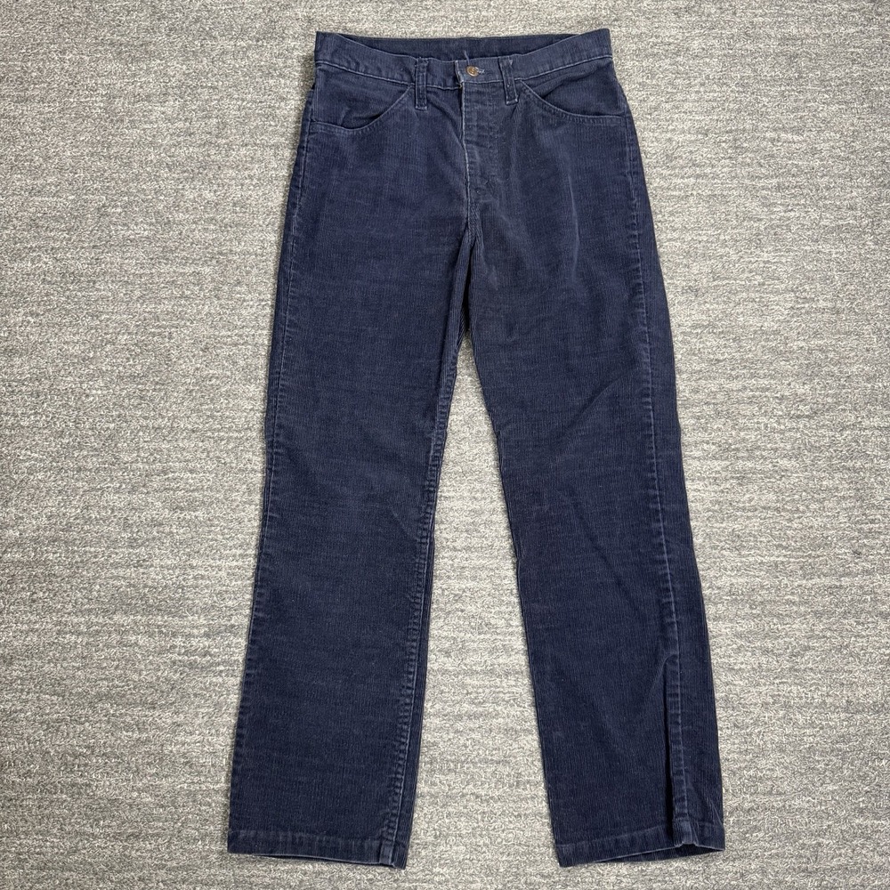 Vintage Levis 519 Pants Men 30X28 Navy Corduroy Straight Leg Academia 90s USA